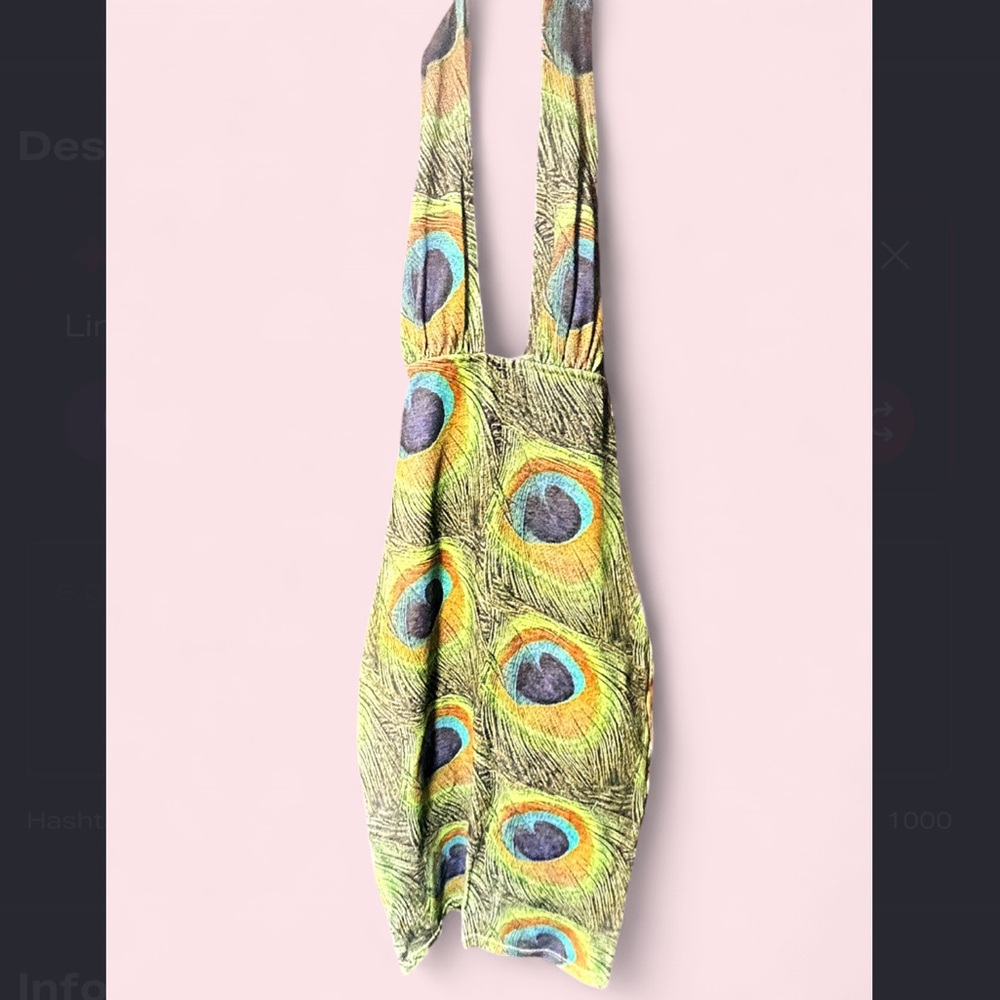 Victor Glemaud Stretchy Peacock Halter Dress